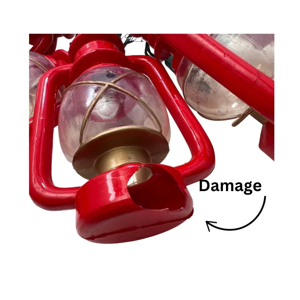 Vintage Red‎ Lantern String Lights Rustic Cabin Christmas Decor Novelty Lighting